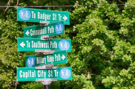 Bike Roundabout intersection signs