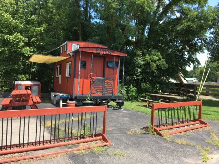 Train car food stand  along Little Miami Trail