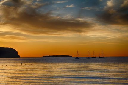 Sailboats at Sunset at Anderson Pier