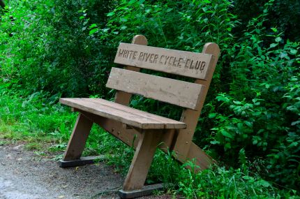 The White River Cycling Club bench.