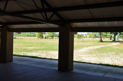 inside of pavilion at Northwestern Woods Forest Preserve