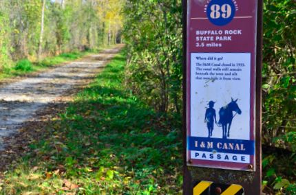 Mile marker on I&M Canal bike trail