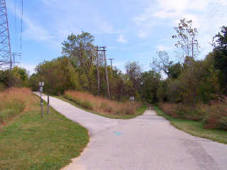 Illinois Prairie Path and Great Western intersection