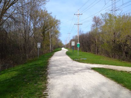 Crushed Stone Bike Path intersection