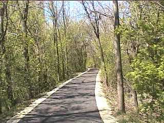 Just past the library on bike trail