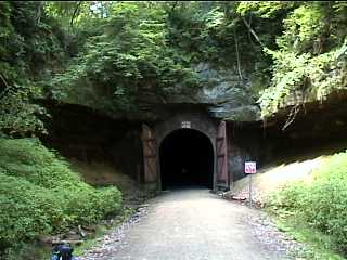 a view of tunne #1 on the Elroy Sparta trail