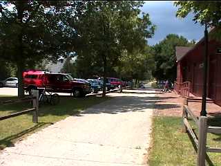 Passing the headquarters on the ES Trail