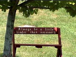 Bench wisdom along the Elroy Sparta Bike Trail