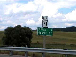 Highway 71 signs from Elroy Sparta trail